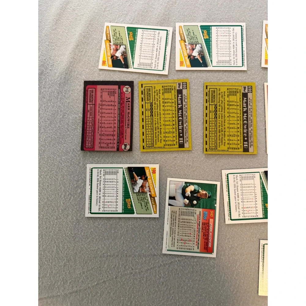 Mark McGwire Baseball Card Lot 18 Topps Oakland A's Mixed Years Raw MLB Cards